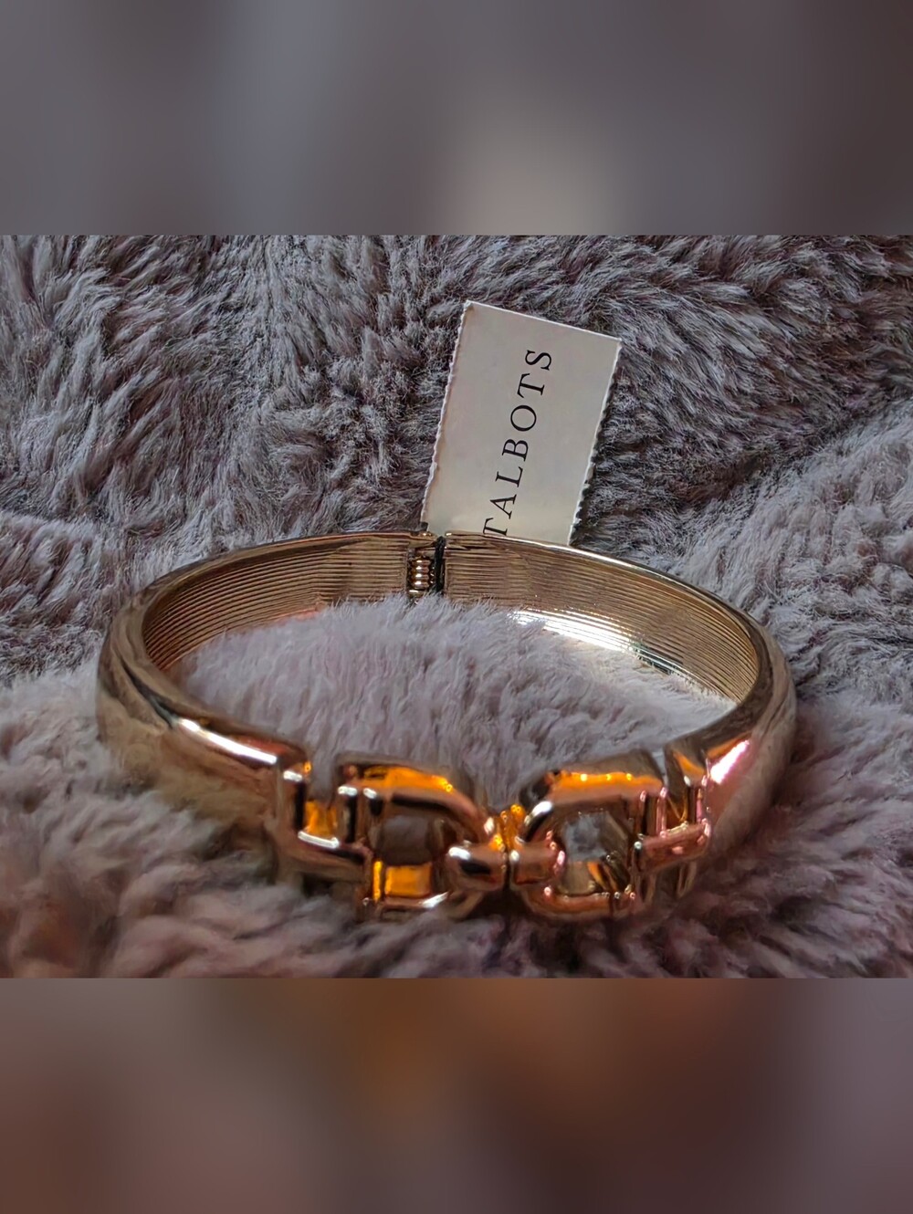 New With Tag Talbots Gold Tone Hinged Chain-Link Bracelet